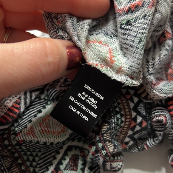 Torrid Plus Size Geo Print Hacci Knit Dolman Open Front Cardigan - Picture 2 of 6